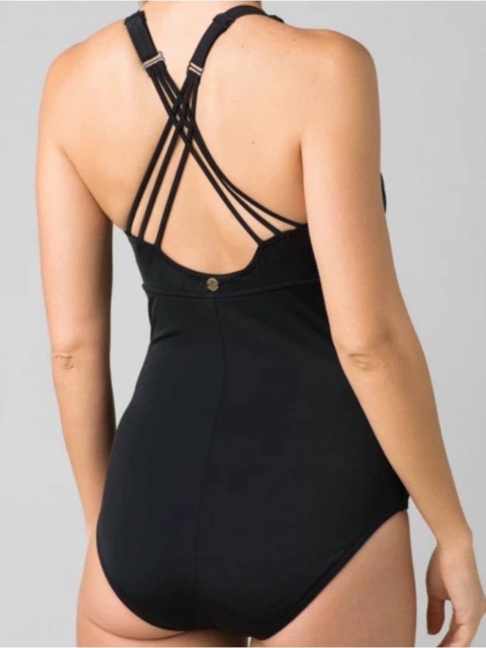 Prana Kayana 34D/S One Piece Strappy Swimsuit Black